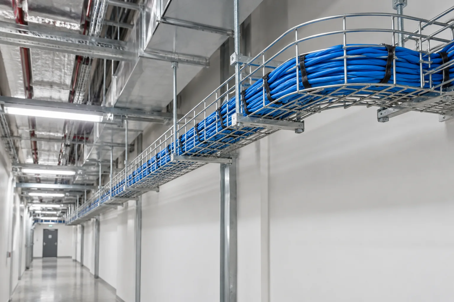 Terminated patch panels and cable management at the manufacturing facility at the manufacturing facility in Sudair Industrial City