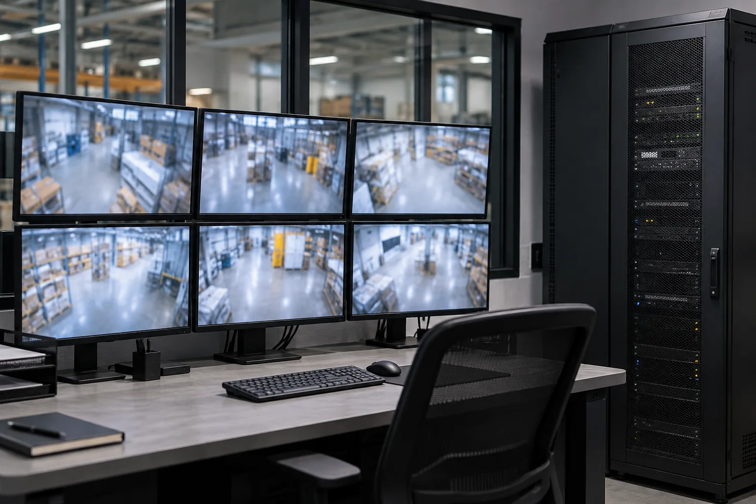Surveillance equipment installed at the manufacturing facility at the manufacturing facility in Sudair Industrial City